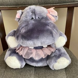Outrageous! Hippo ballerina with tutu; hand puppet, plush toy.